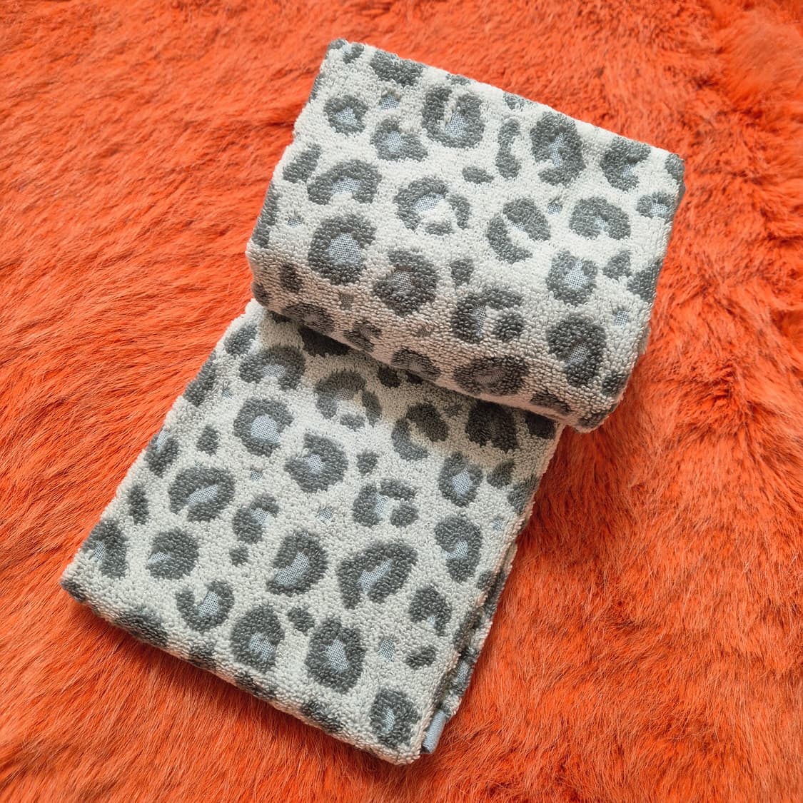 일본 CLOSSHI 레오파드 타월 욕실수건 2매 세트 새상품 상품이미지2