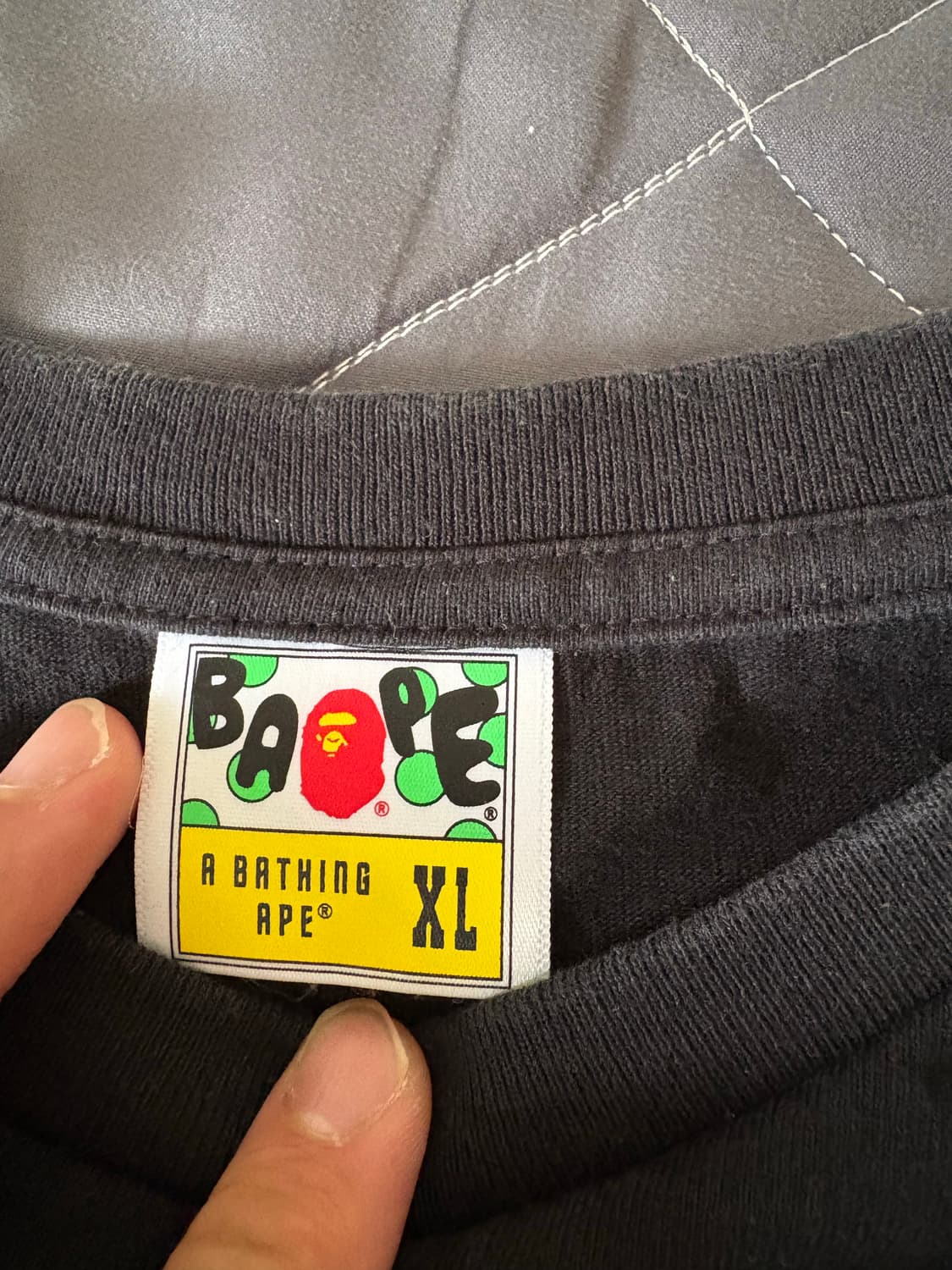 베이프 컬리지 티셔츠 블랙 반팔 xl 상품이미지3