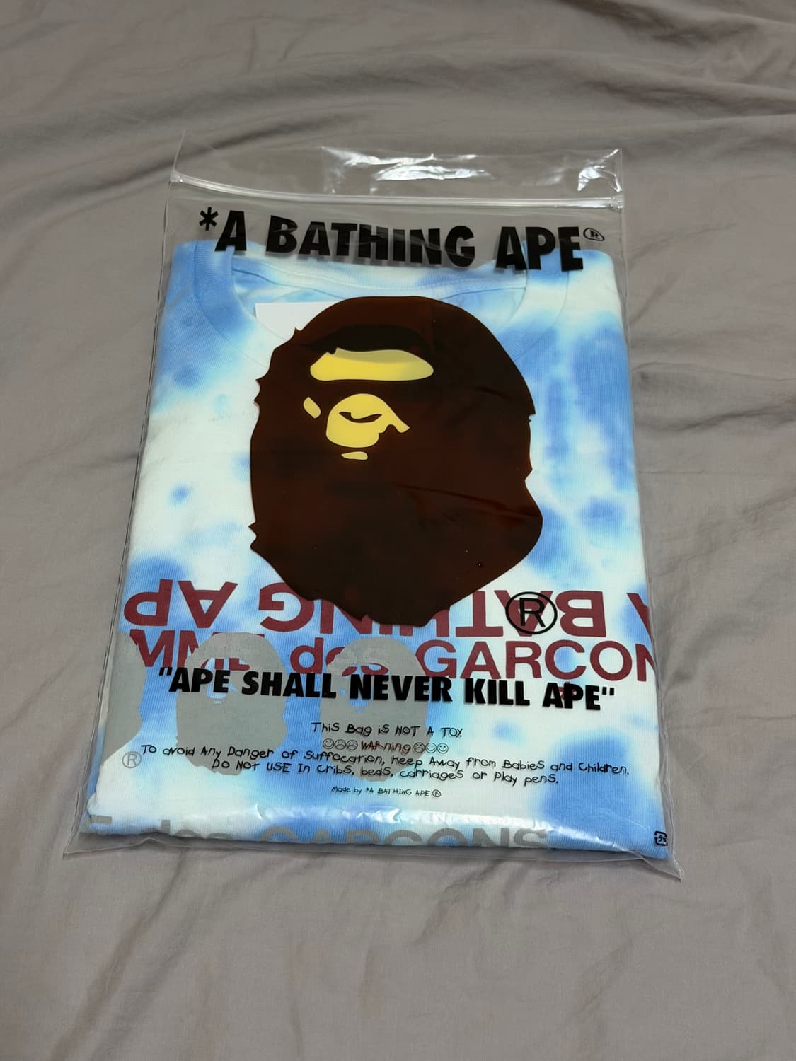 2XL] 베이프 x 꼼데가르송 오사카 타이다이 반팔 티셔츠 블루 상품이미지6