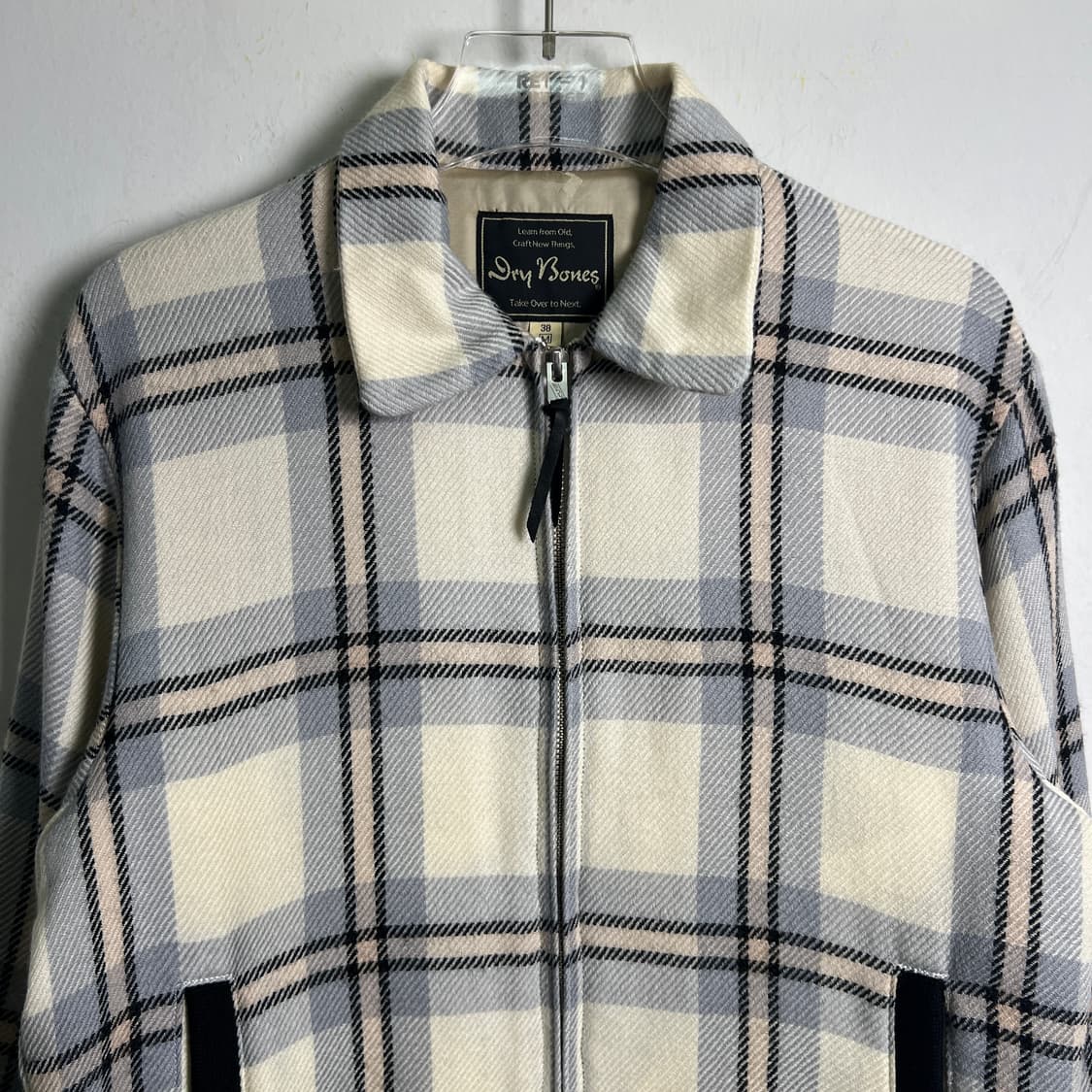 Dry Bones 드라이 본즈 체크 가바딘 블루종 자켓 38 상품이미지4