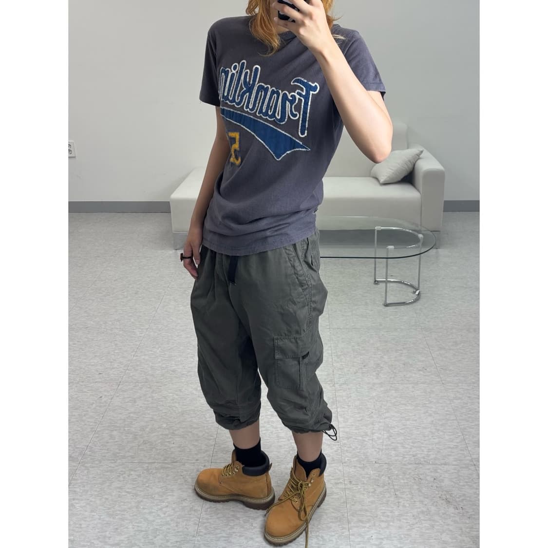 이태리빈티지 y2k 차콜 반팔 상품이미지2