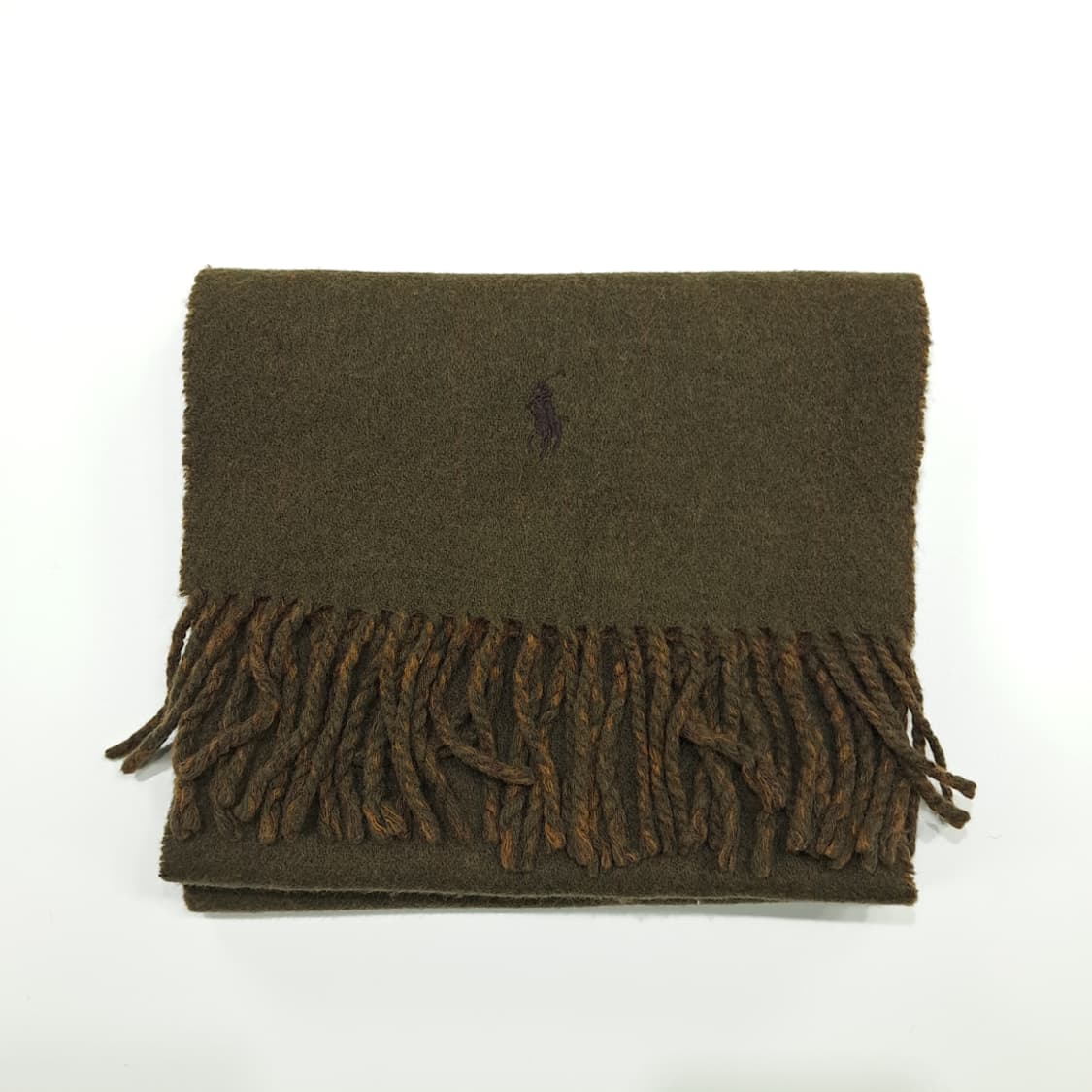 MX274 폴로 랄프로렌 올리브그린 하운드투스 양면 램스울 목도리 머플러 상품이미지7