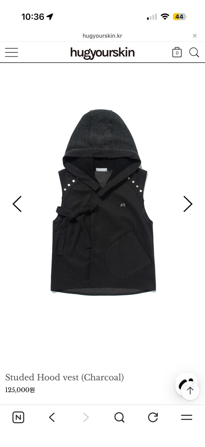 허그유어스킨 studed hood vest 스터디드 후드 베스트 조끼 상품이미지2