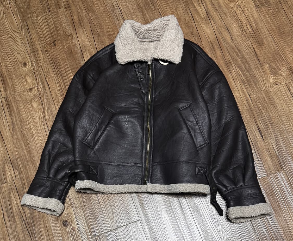 레더 브라운 무스탕 오버핏 자켓 상품이미지2