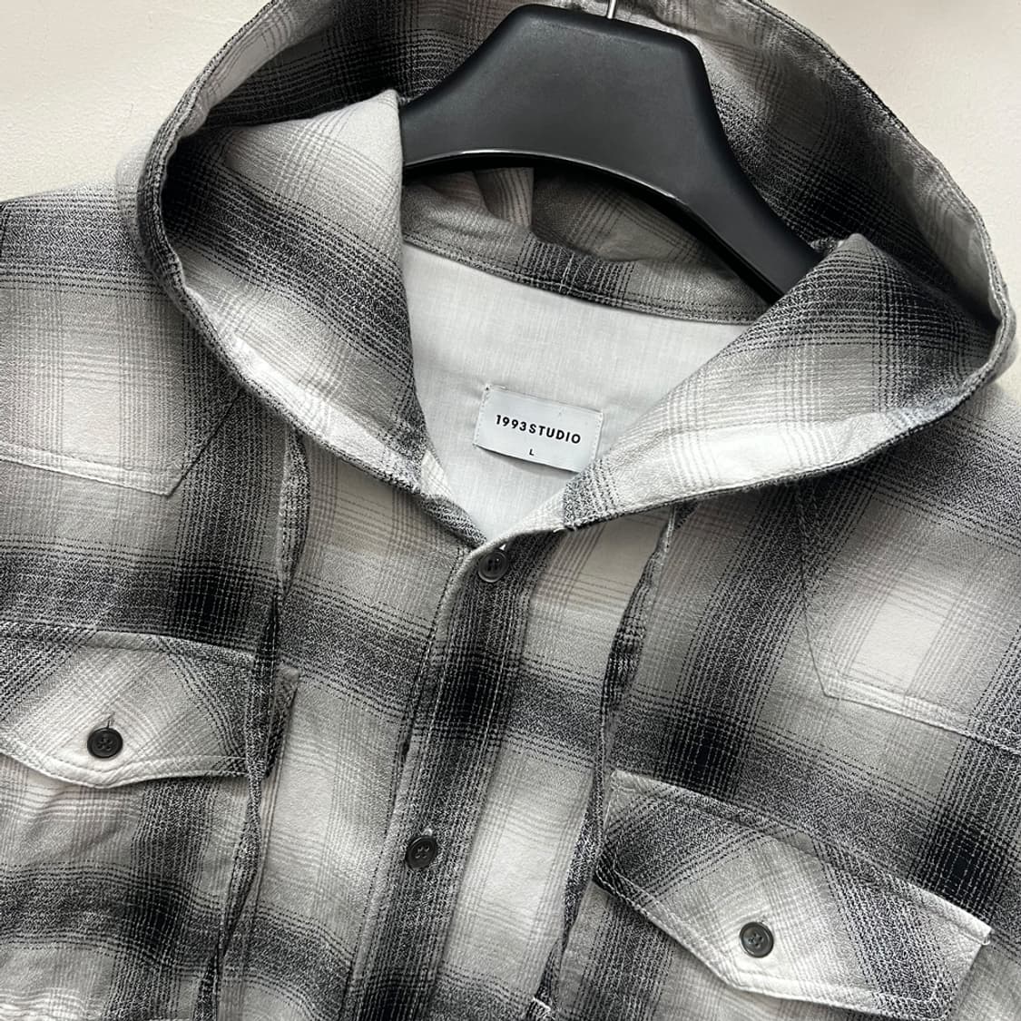 1993스튜디오 옴브레 체크 웨스턴 후드 셔츠 L 상품이미지3