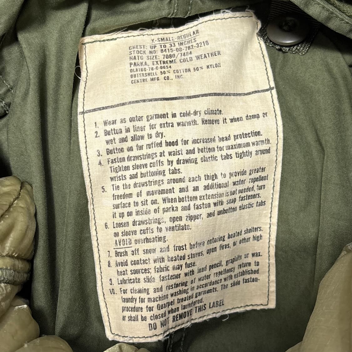 XS 레귤러 78s U.S ARMY 피쉬테일 개파카 상품이미지8