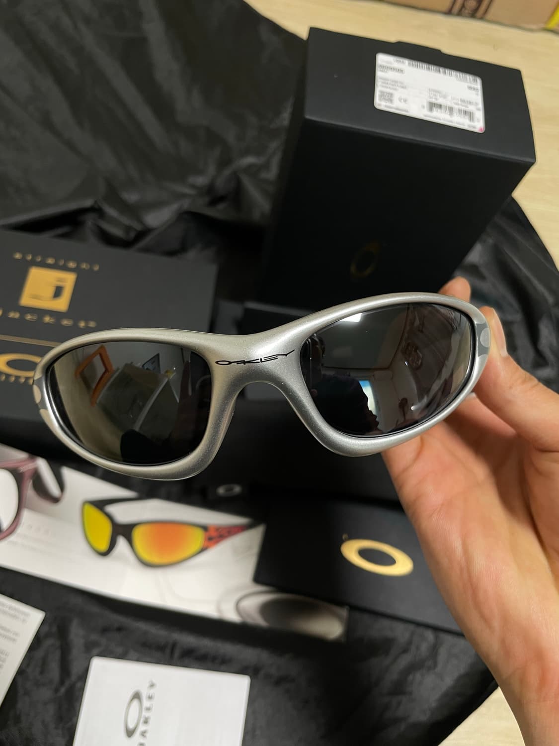 오클리 MUZM 스트레이트 자켓 99 X-실버 플레임 프리즘 블랙 상품이미지1