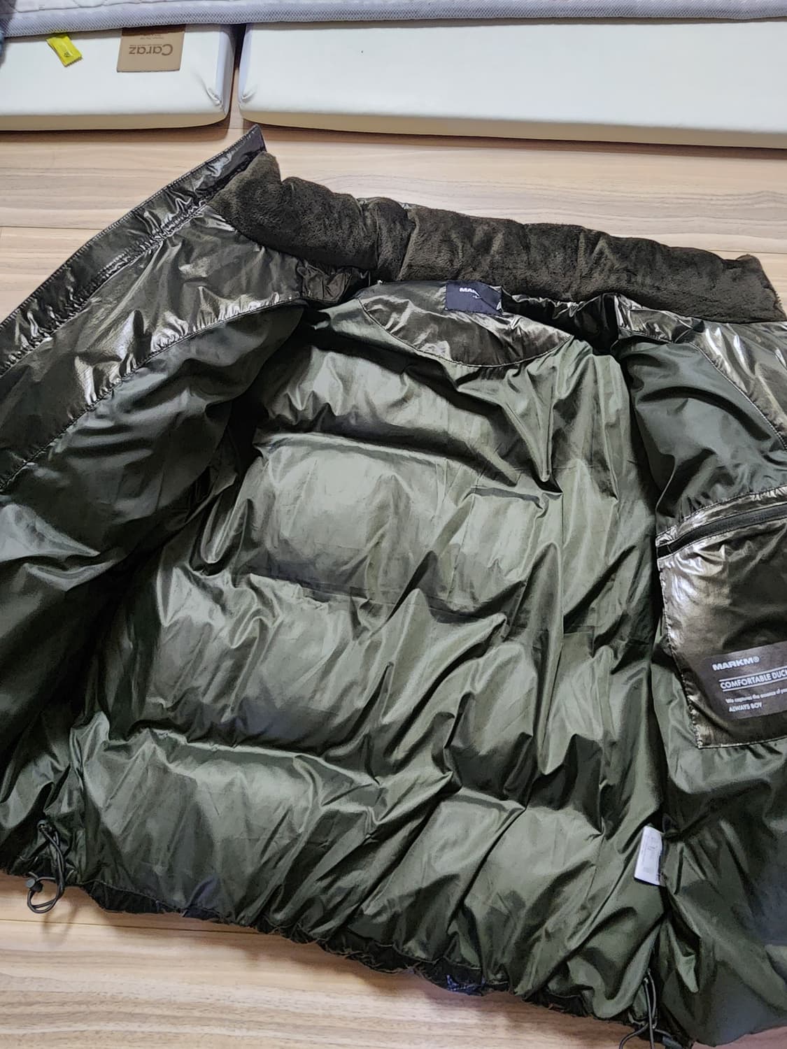 마크엠글로시덕다운패디점퍼다크카키L 상품이미지10