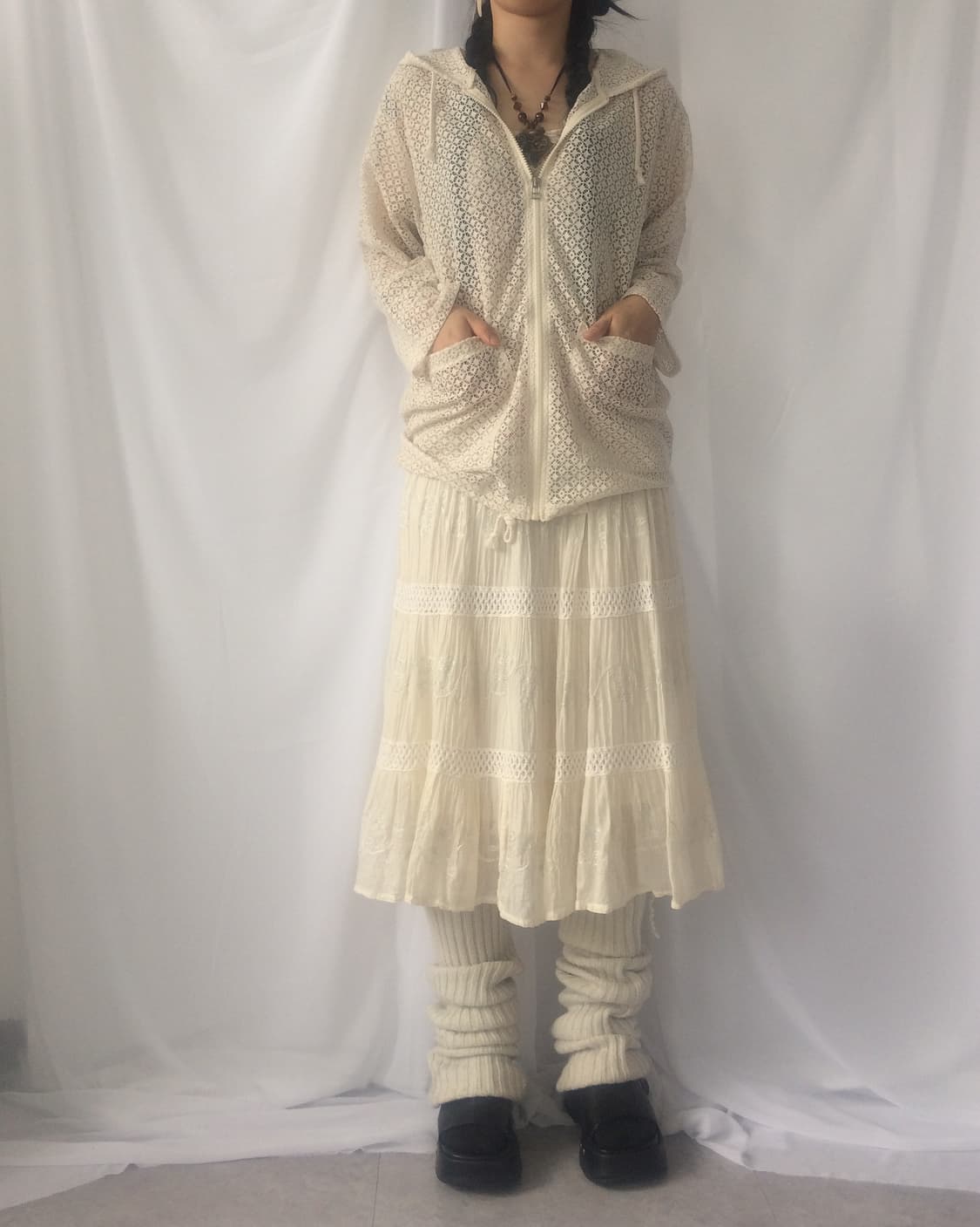 Ethnic mood embroidery layer long skirt 상품이미지5