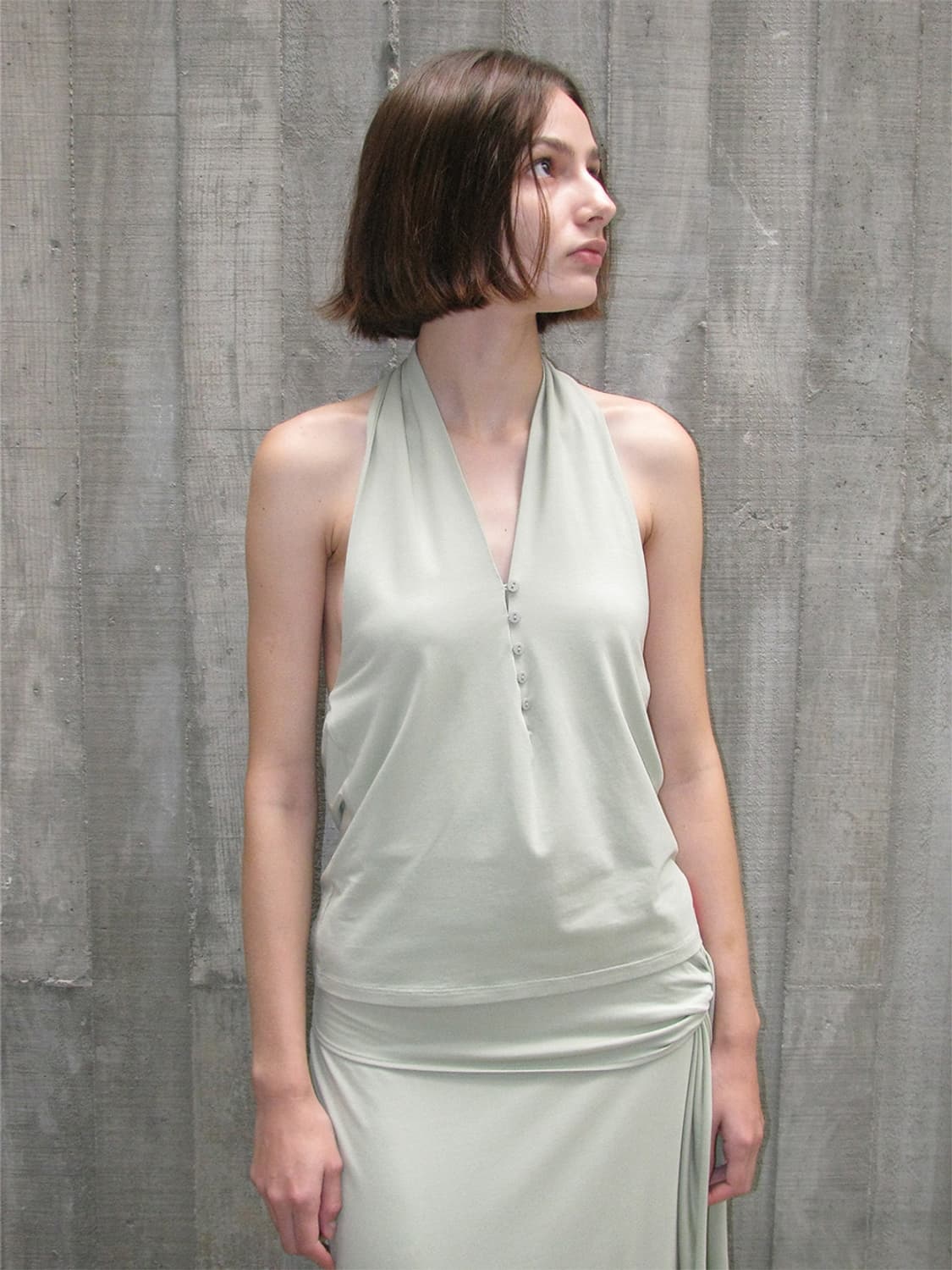 파르티멘토 PWC 버튼업 저지 홀터넥 탑 상품이미지1