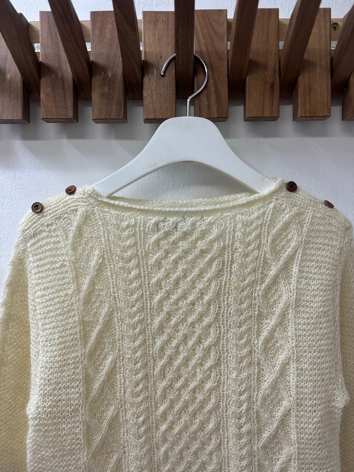 일본빈티지 울100% 꽈배기 케이블 풀오버 니트 상품이미지2