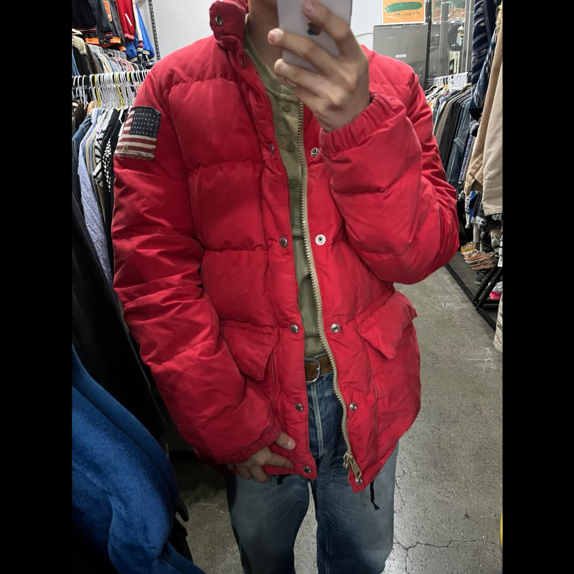 폴로랄프로렌 데님앤서플라이 성조기 덕다운 패딩  상품이미지2