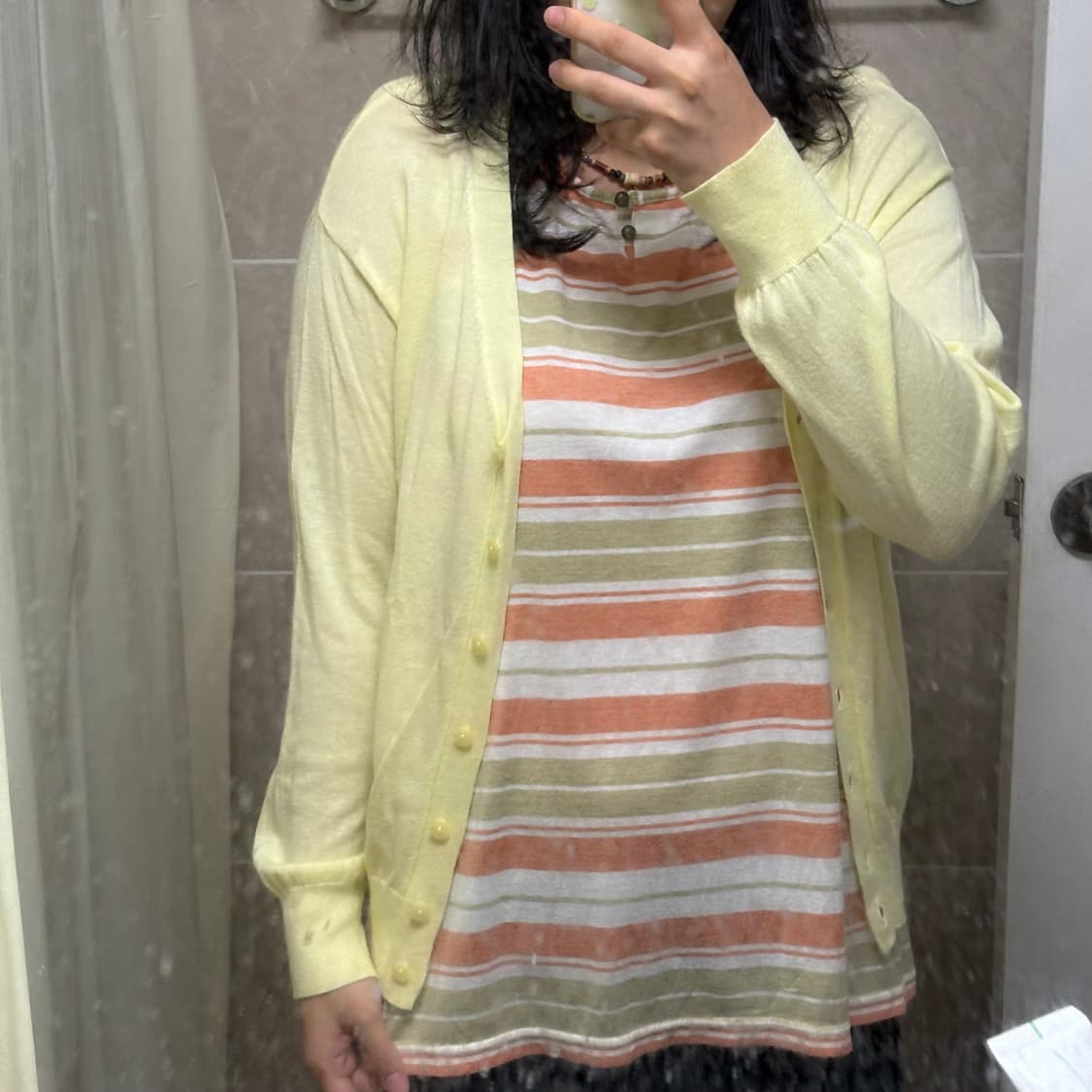 GU 봄 가을 가디건 M 레몬색🍋 상품이미지4