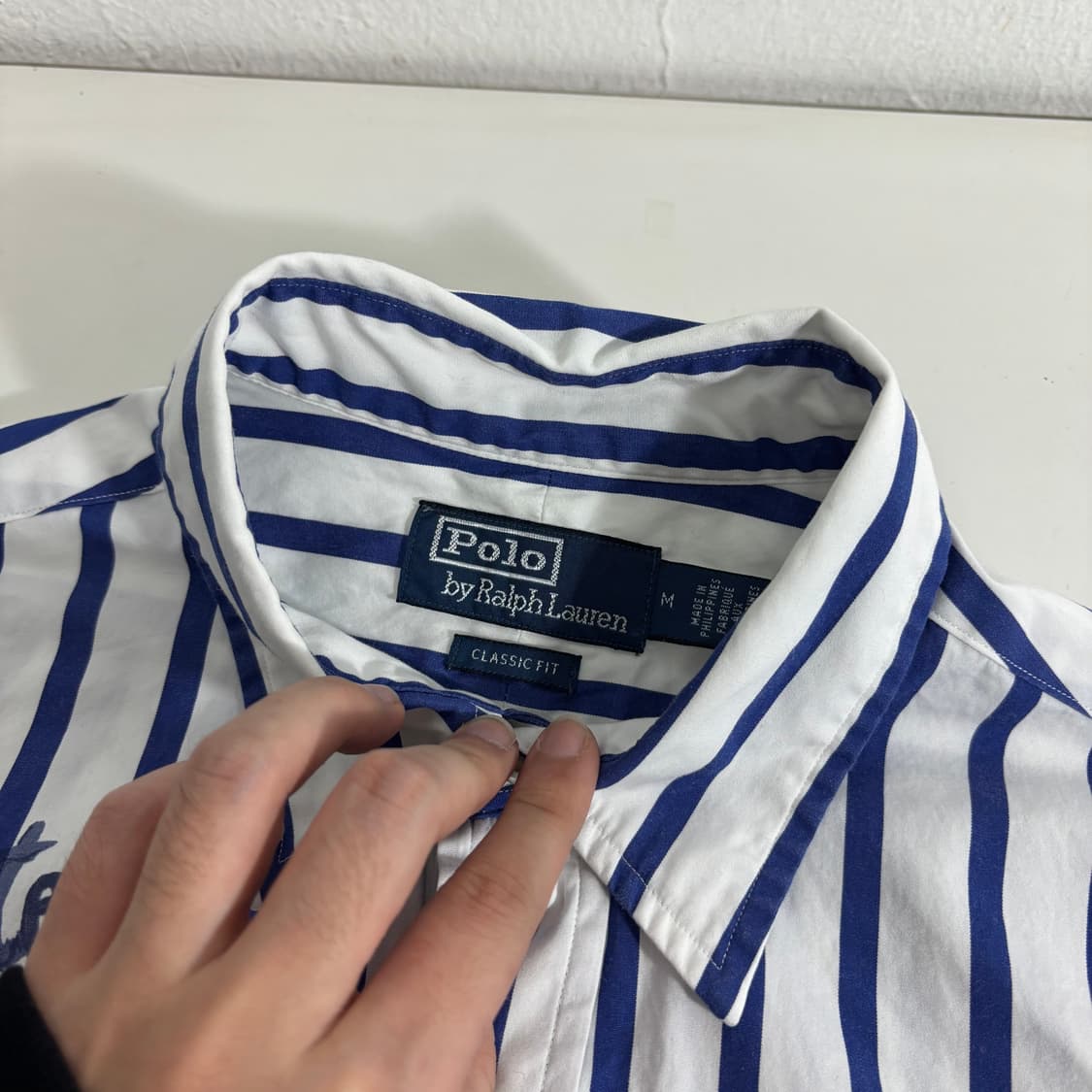 M 100 폴로 랄프로렌 스펠아웃 레터링 스트라이프 셔츠 상품이미지6