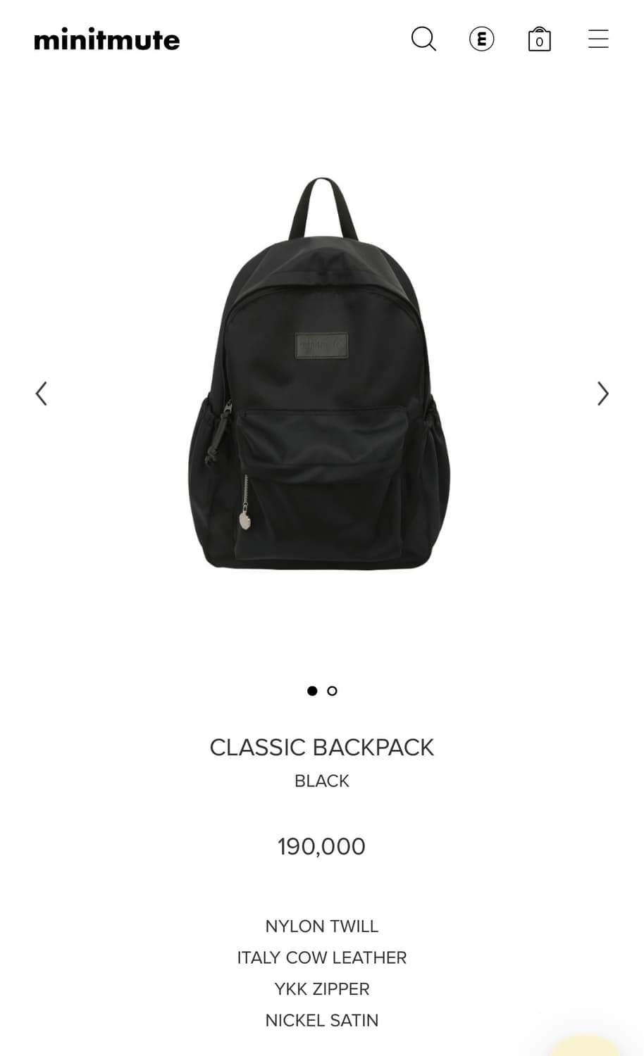 미닛뮤트 클래식 백팩 블랙 상품이미지1