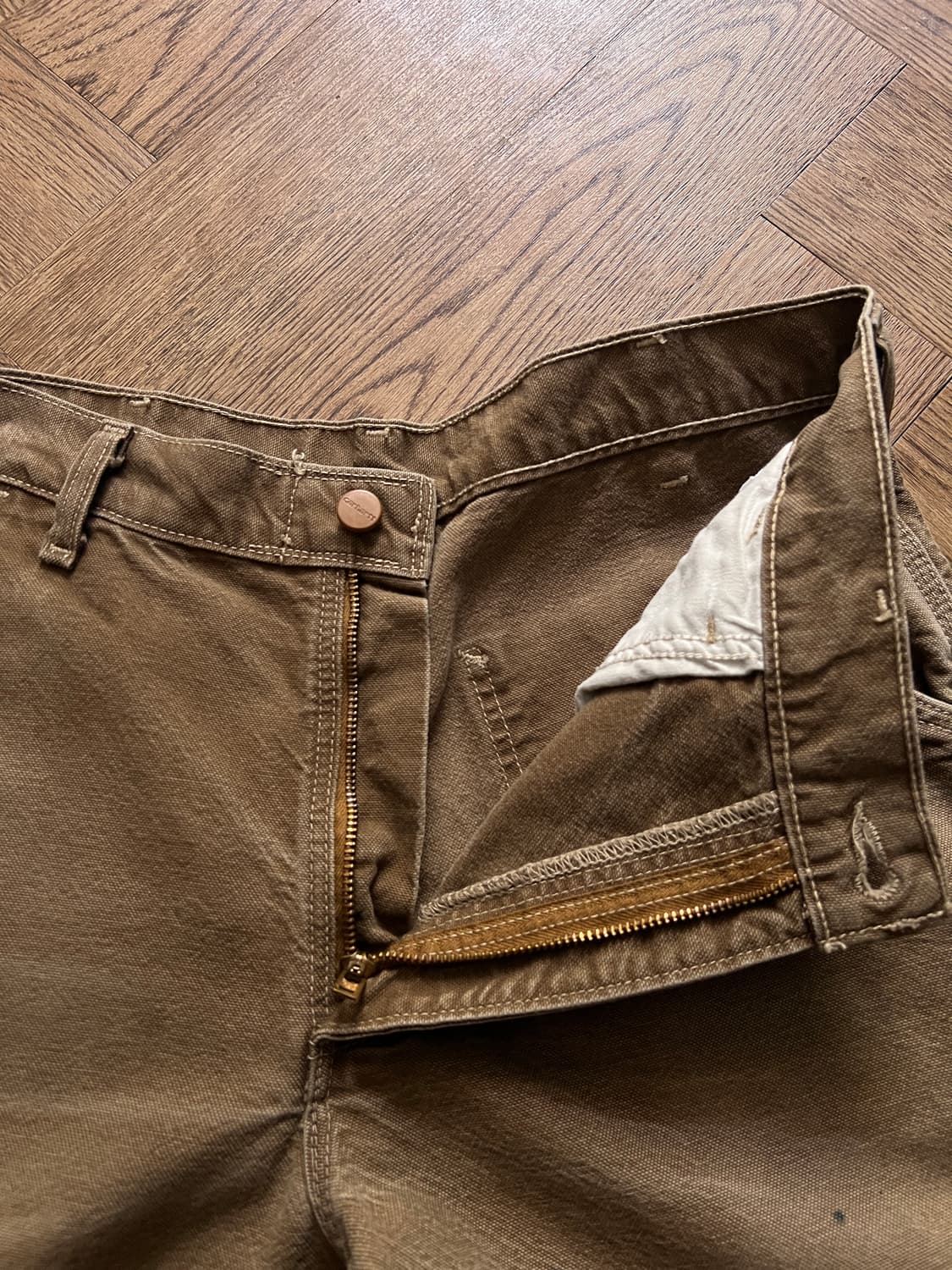 [32]칼하트FR USA 빈티지 리페어 브라운 카펜터 워크 팬츠 상품이미지6