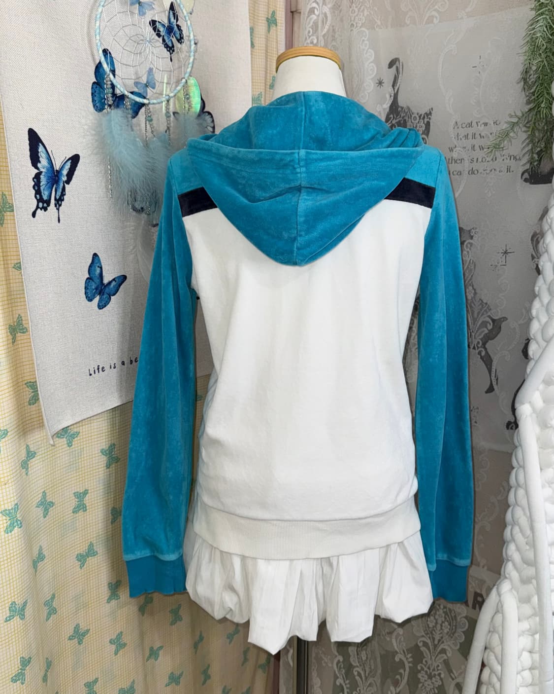 나이키 화이트 & 블루 테리 후드 집업 상품이미지8