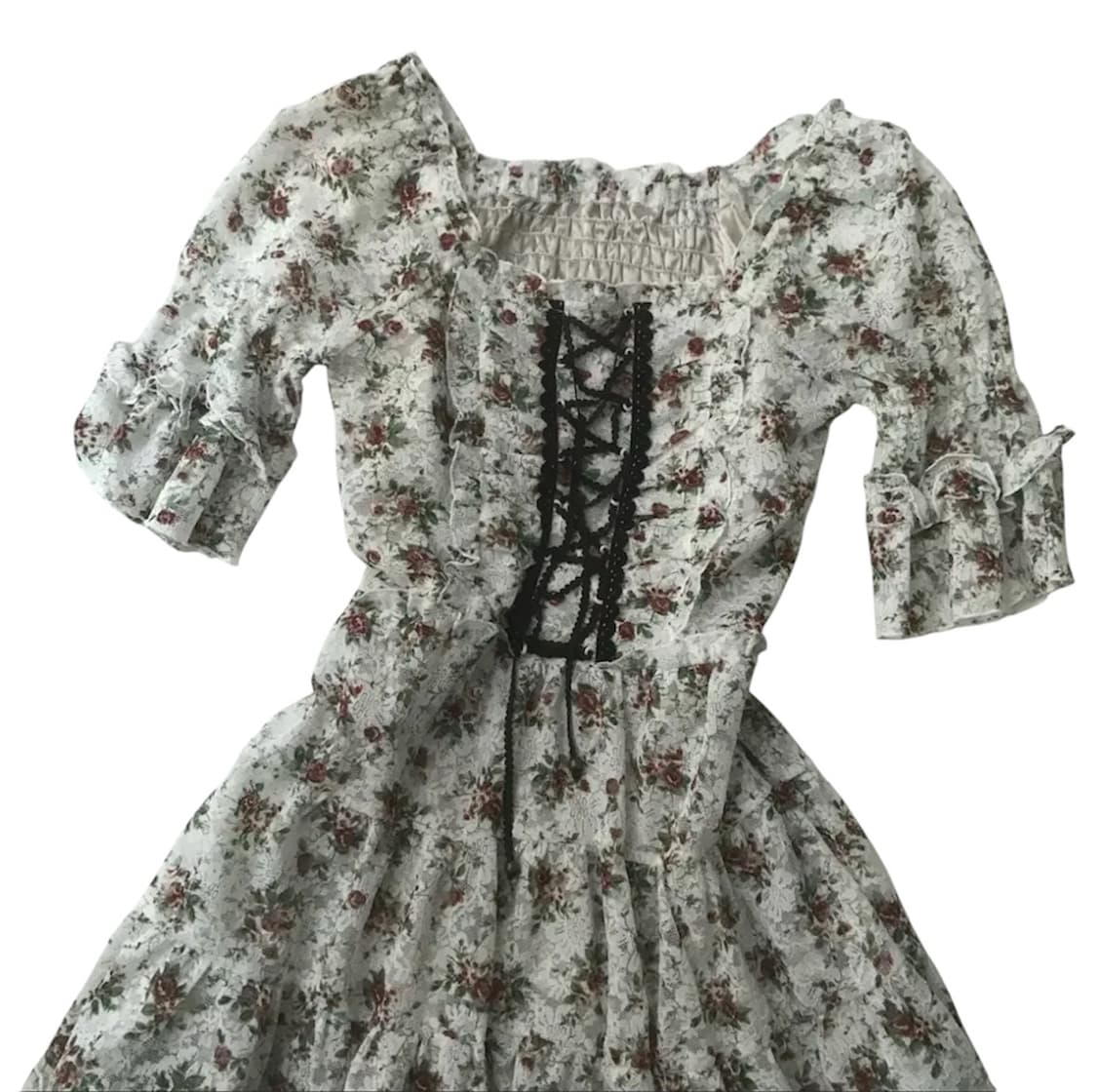 일본빈티지 레이스 프릴 원피스 상품이미지2