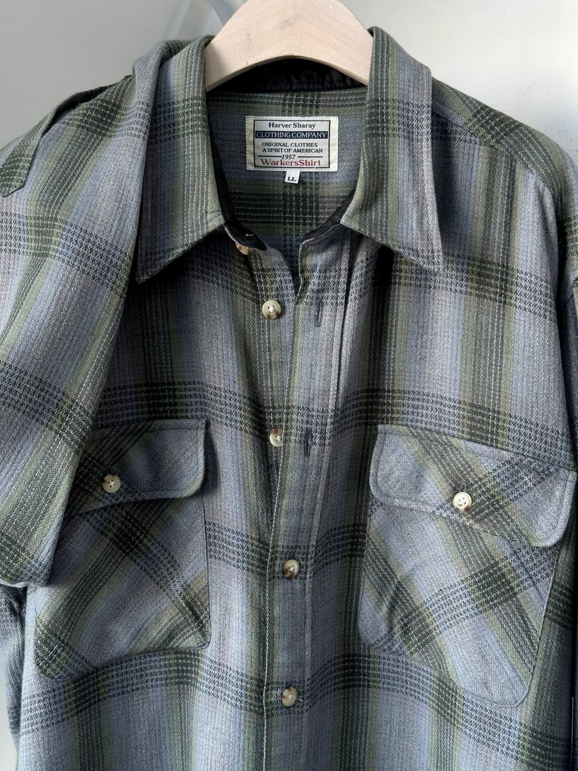 Acrylic woven check work shirt 상품이미지1