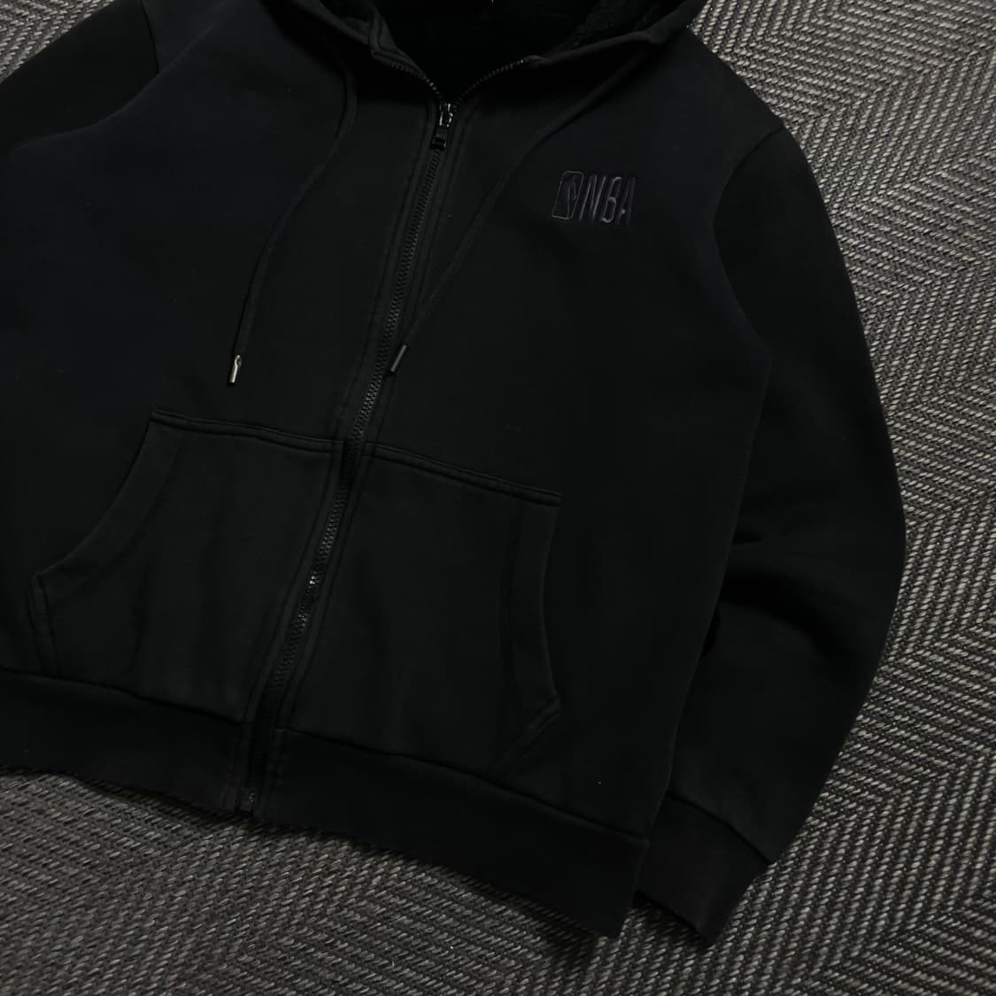 NBA 자수로고 양털 후드집업 블랙 y 4554 상품이미지3