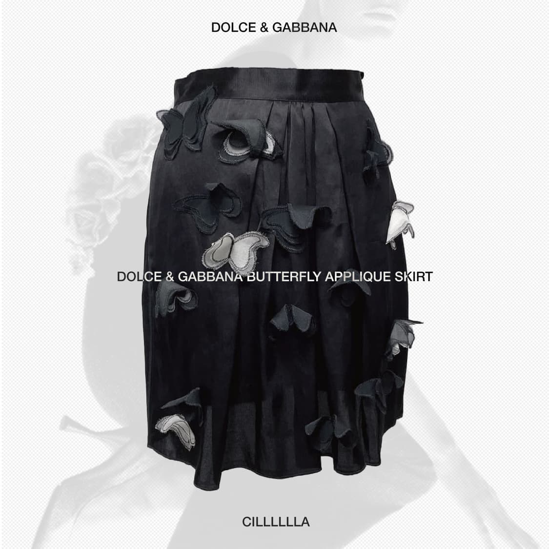 [27] D&G 돌체앤가바나 나비 아플리케 스커트 상품이미지1