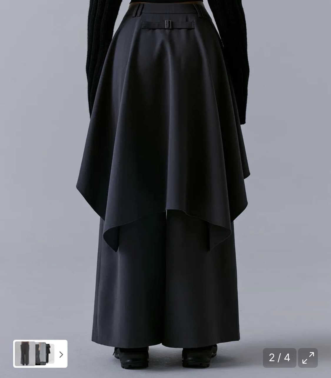 Layered Drape Wrap Trouser [ Charcoal ] 상품이미지2