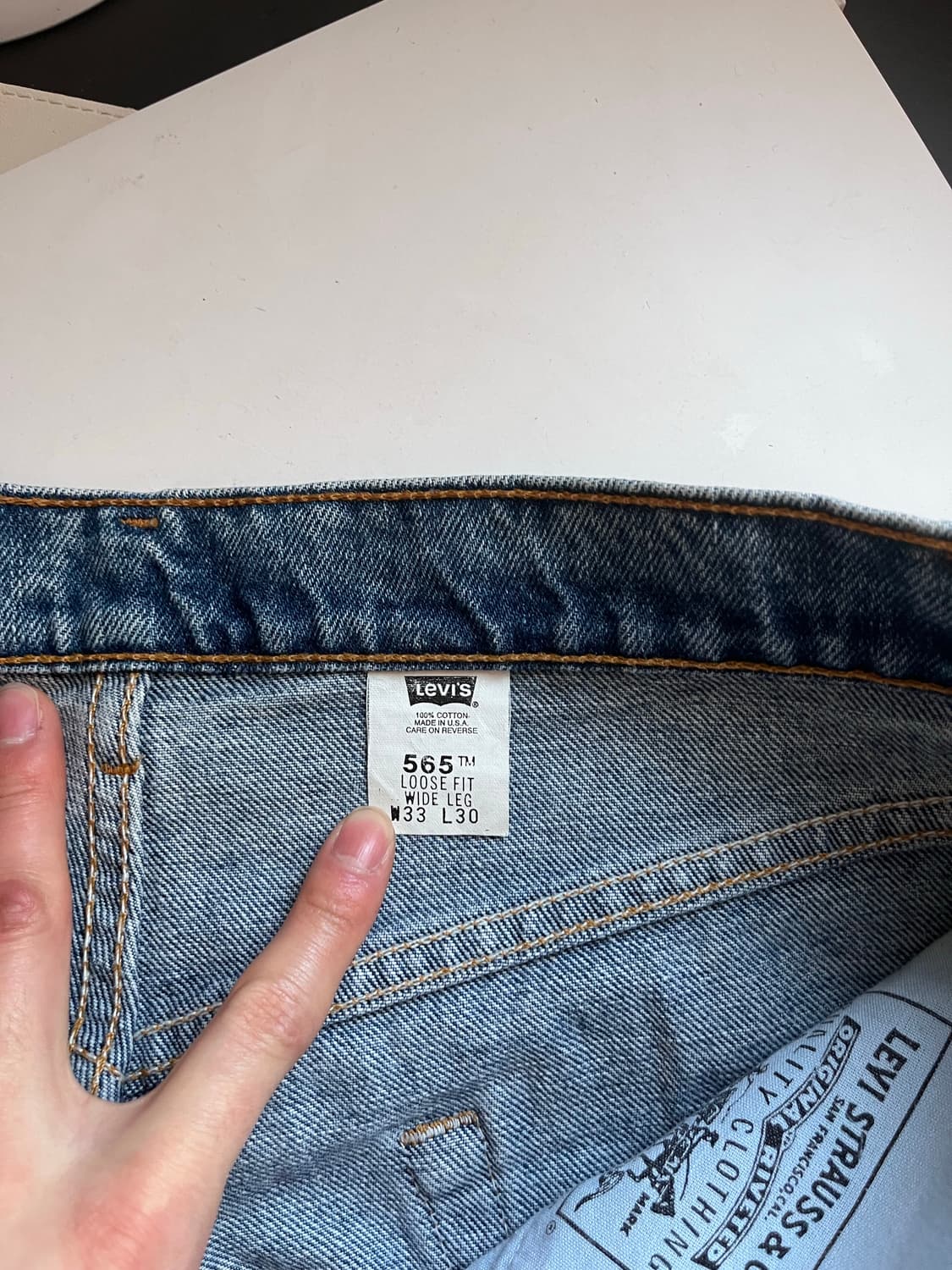 90s usa 리바이스 565 와이드 레그 상품이미지4