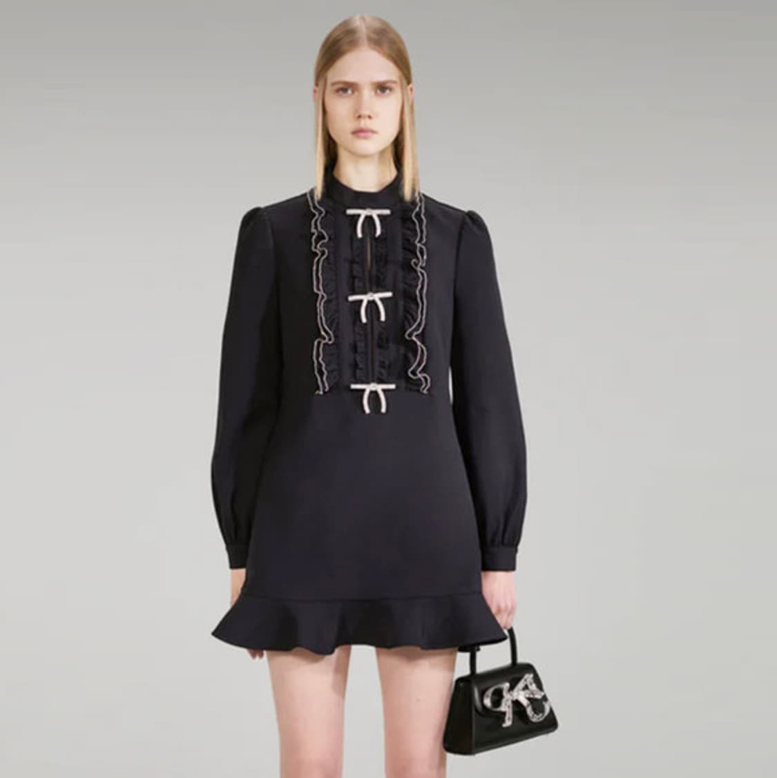 셀프포트레이트(self-portrait) 러플 빕원피스 44-마른55 상품이미지1