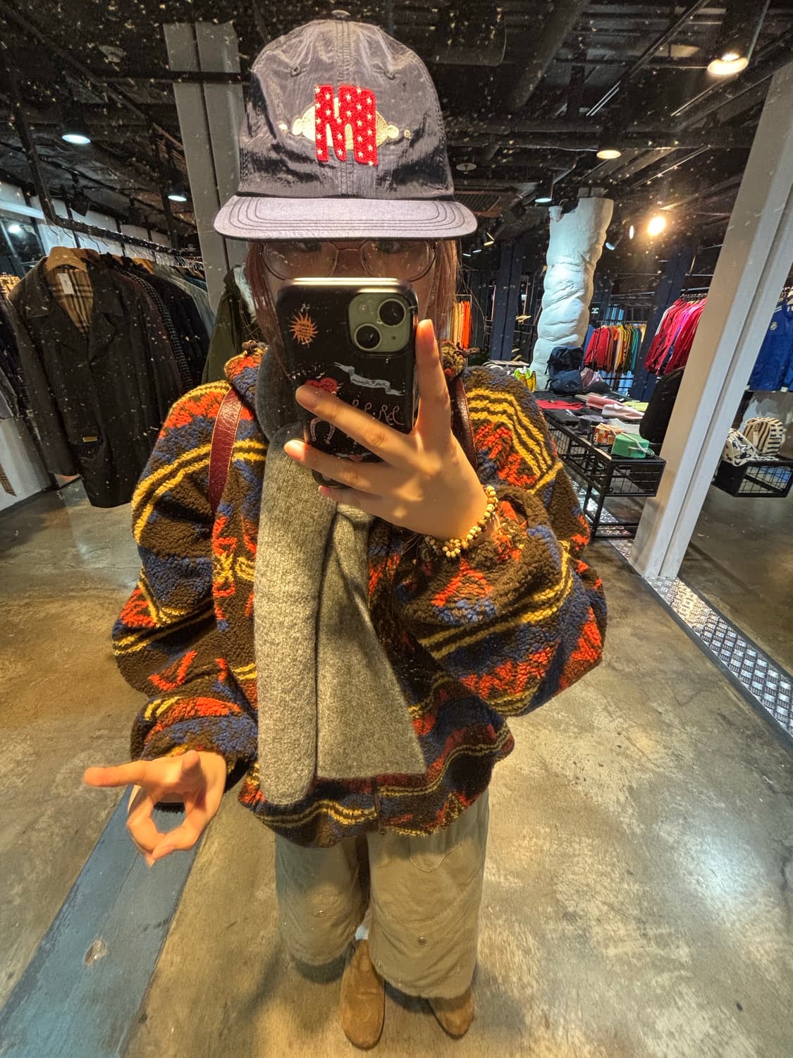 빈티지 노르딕 패턴 후리스 상품이미지1