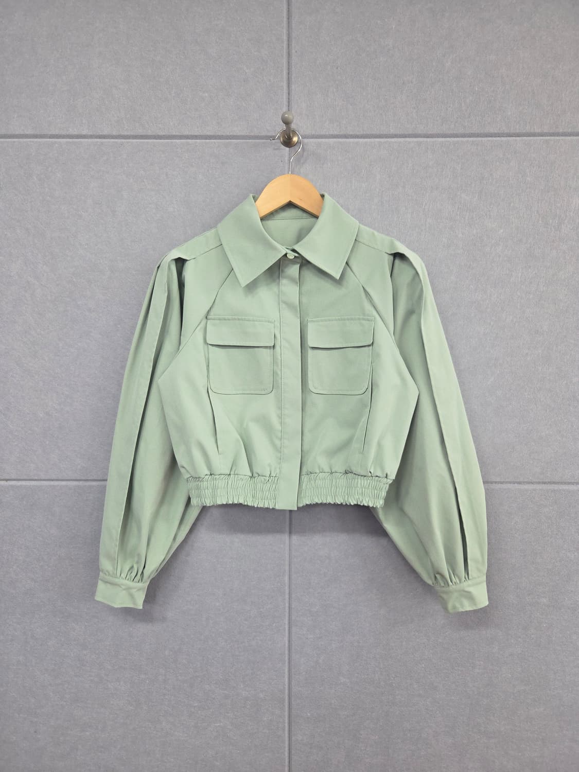 JS NEW.YORK 파스텔 민트 크롭 블루종 자켓 상품이미지1