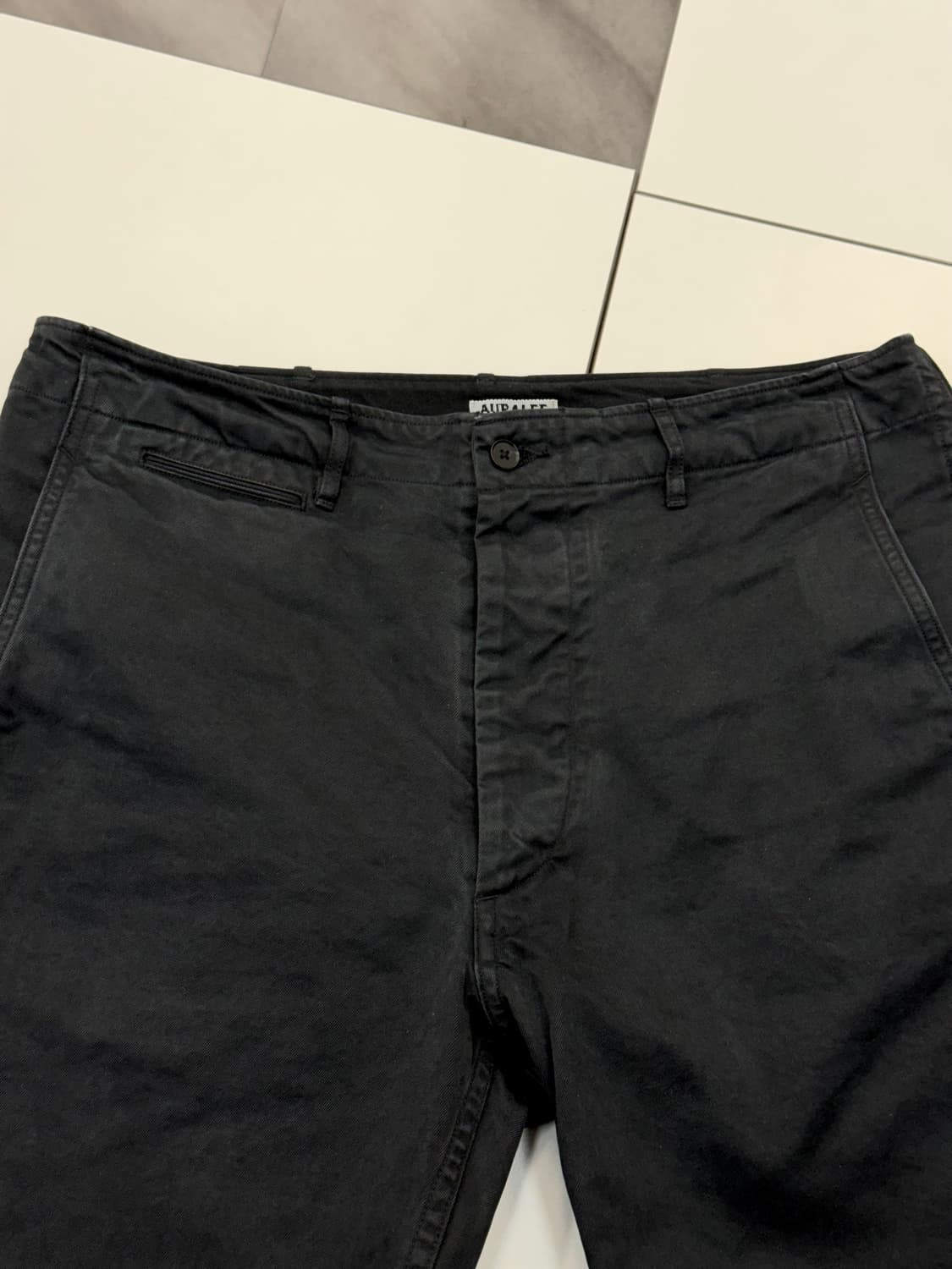 [5] 오라리 프로덕트 다이드 핀스 치노 내로우 팬츠 블랙 상품이미지2