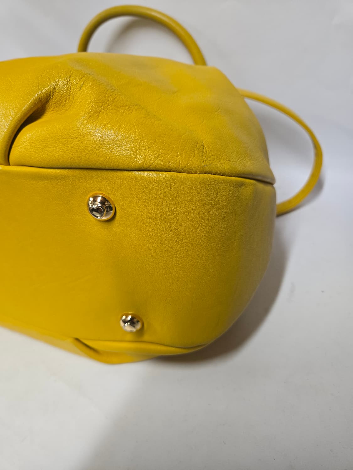 러브캣 옐로우 가죽 복조리 토트크로스백 상품이미지4