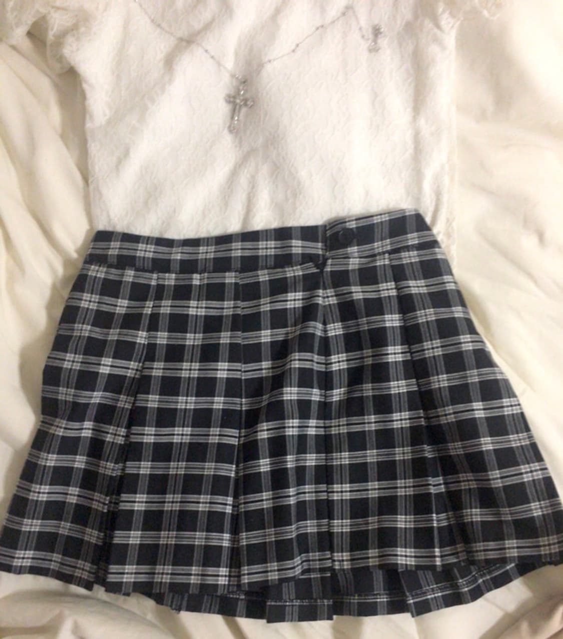 갸루걸 긱시크 체크 스커트 상품이미지1