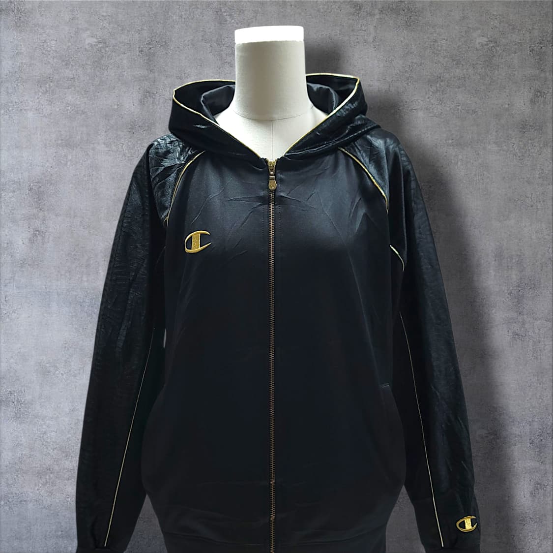 [L] 챔피온 블랙&골드 JPN 후드집업 상품이미지3