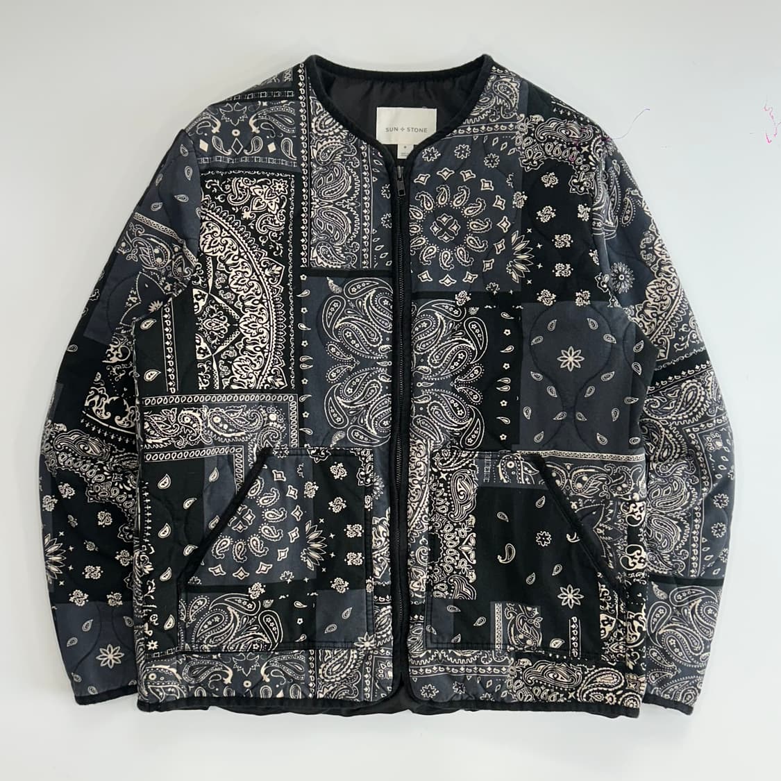 Sun stone 썬 스톤 블랙 페이즐리 누빔 자켓 상품이미지3