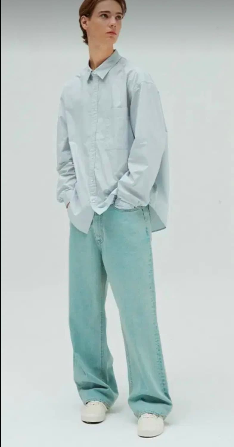 홀리선 블루본 와이드 5포켓 데님 라이트블루 M 상품이미지5