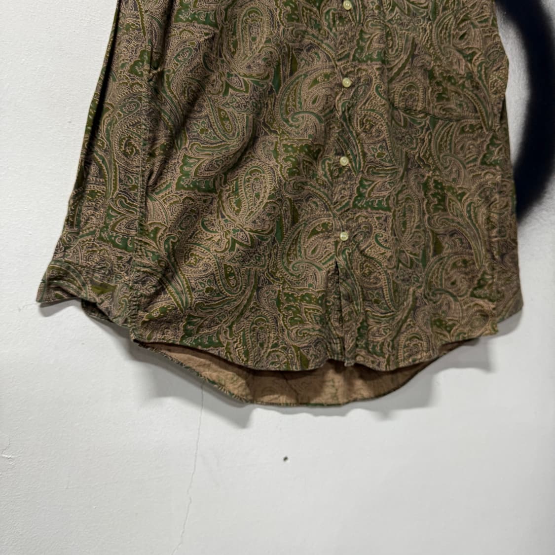 VTG 빈티지 페이즐리 풀 패턴 원 포켓 코튼 긴팔 셔츠 상품이미지4