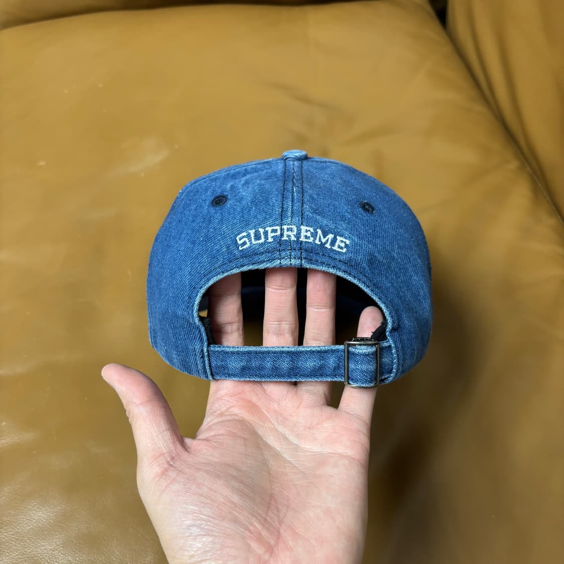 Supreme 슈프림 데님 6패널 볼캡 모자 (Washed Denim) 상품이미지7