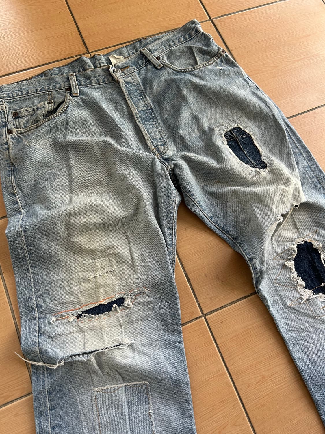 00’s 리바이스501리페어진 38in 상품이미지2