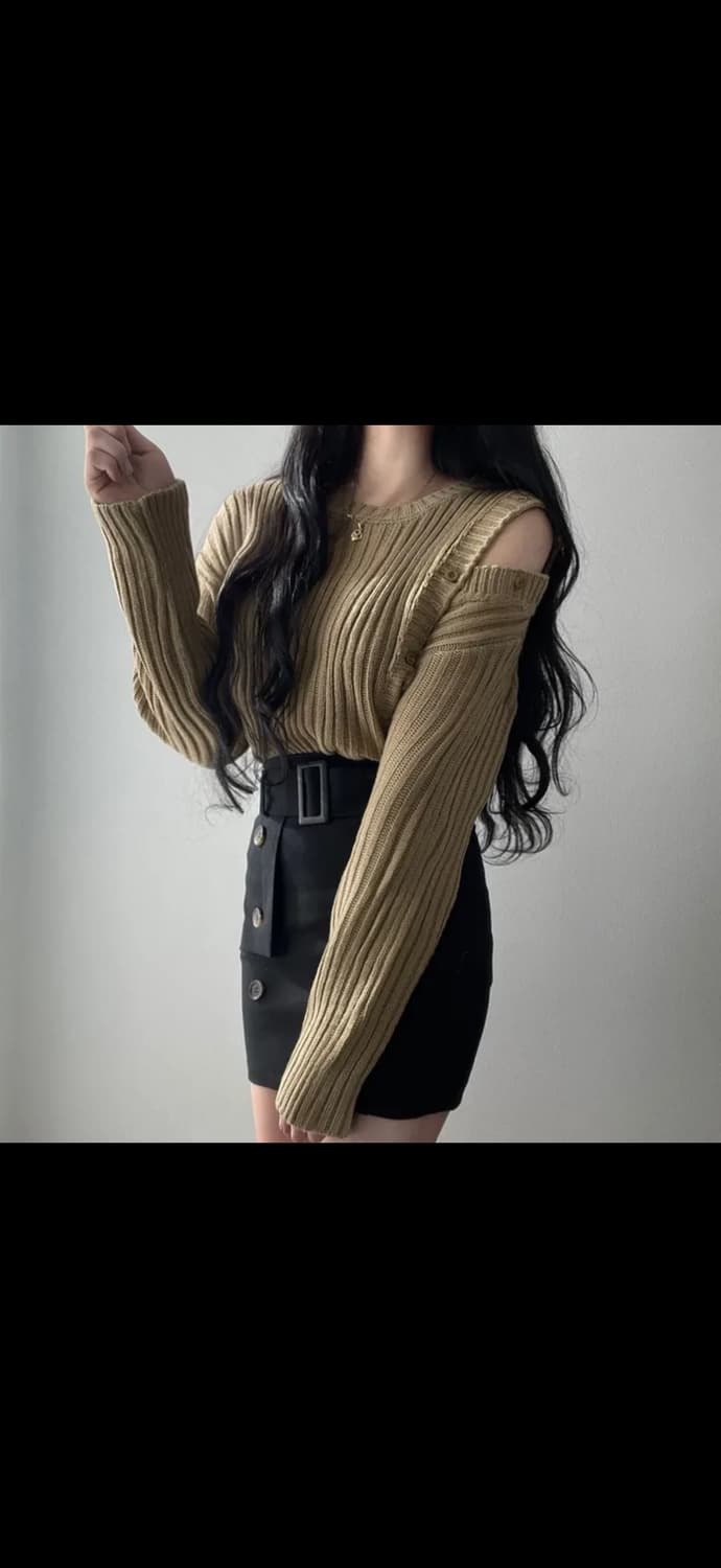 어깨 트임 골지니트 상품이미지4