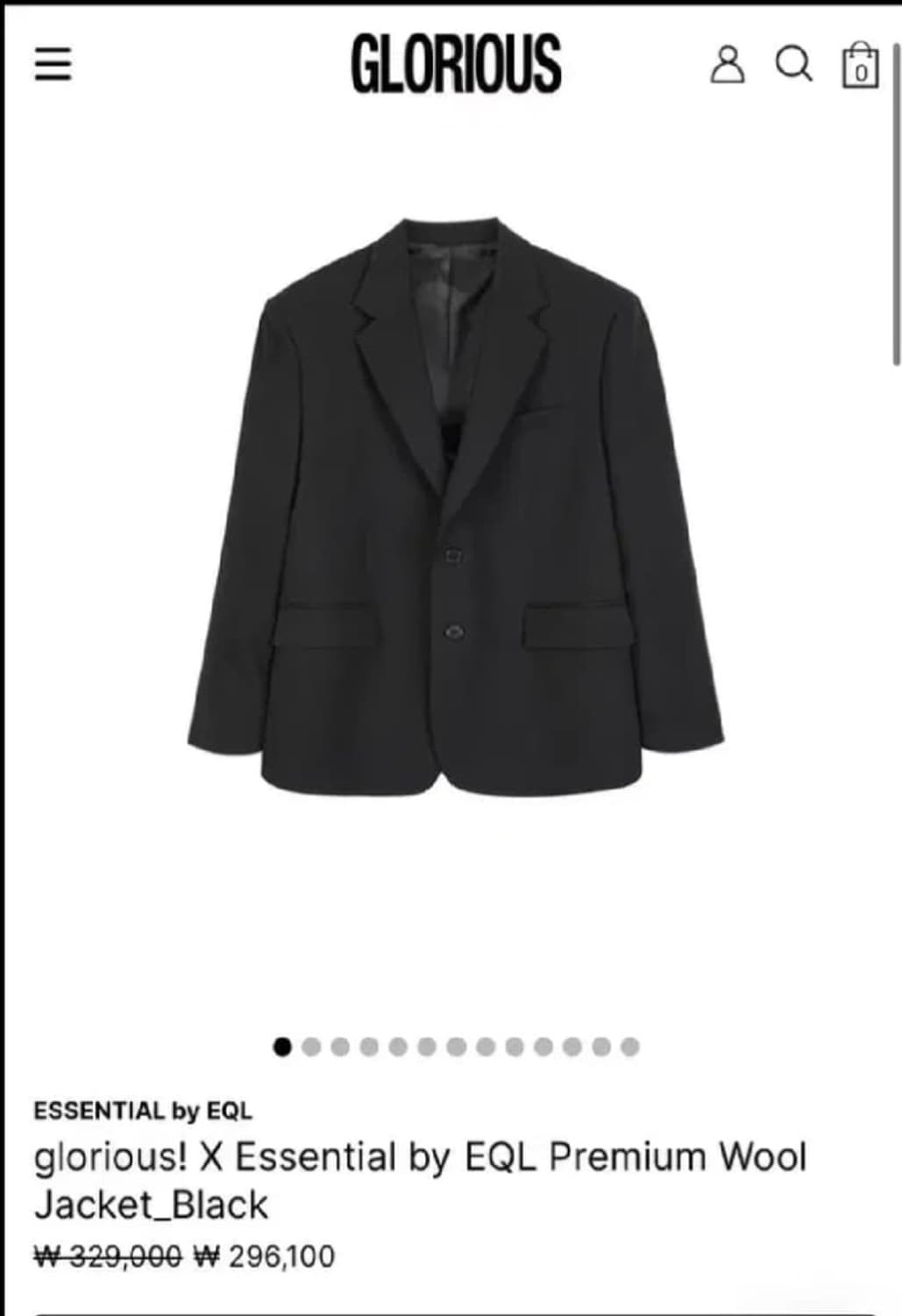 glorious!XEQL Premium Wool Jacket Black 상품이미지6