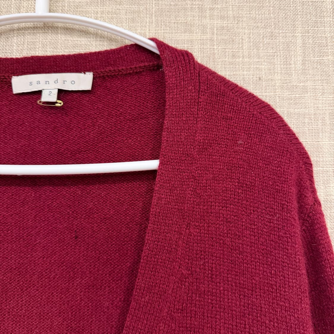 sandro 산드로 램스울100% 브이넥 롱 가디건 2사이즈(w) 상품이미지2