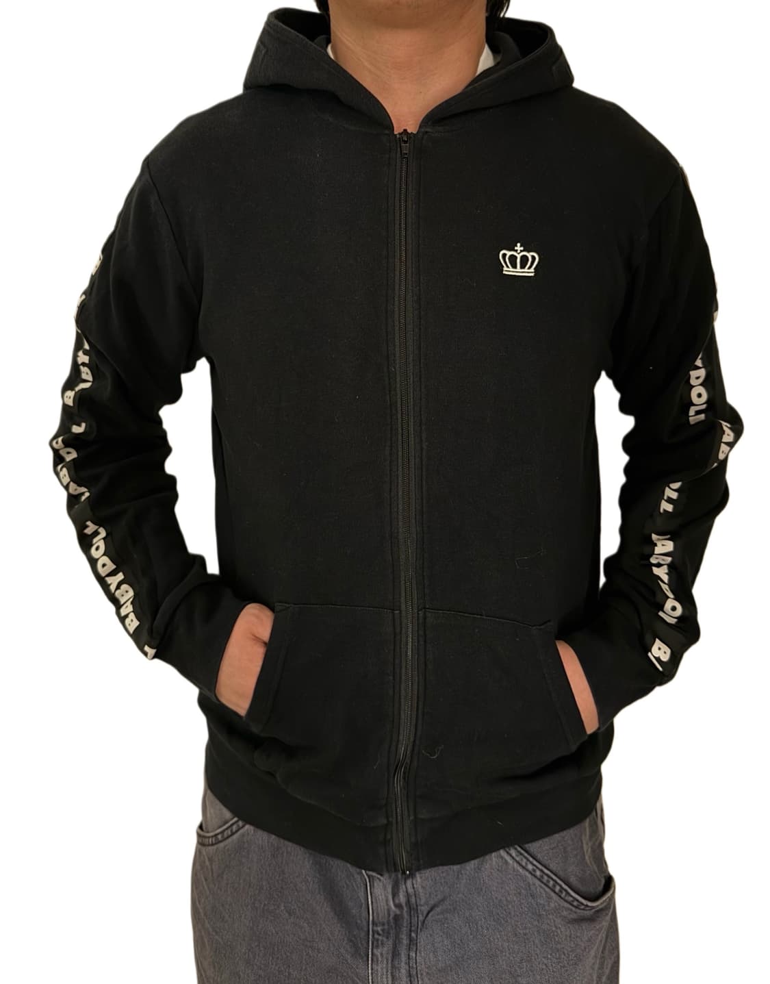 BabyDoll 베이비돌 블랙 후드집업 갸루/핀터/Y2k깔 상품이미지3