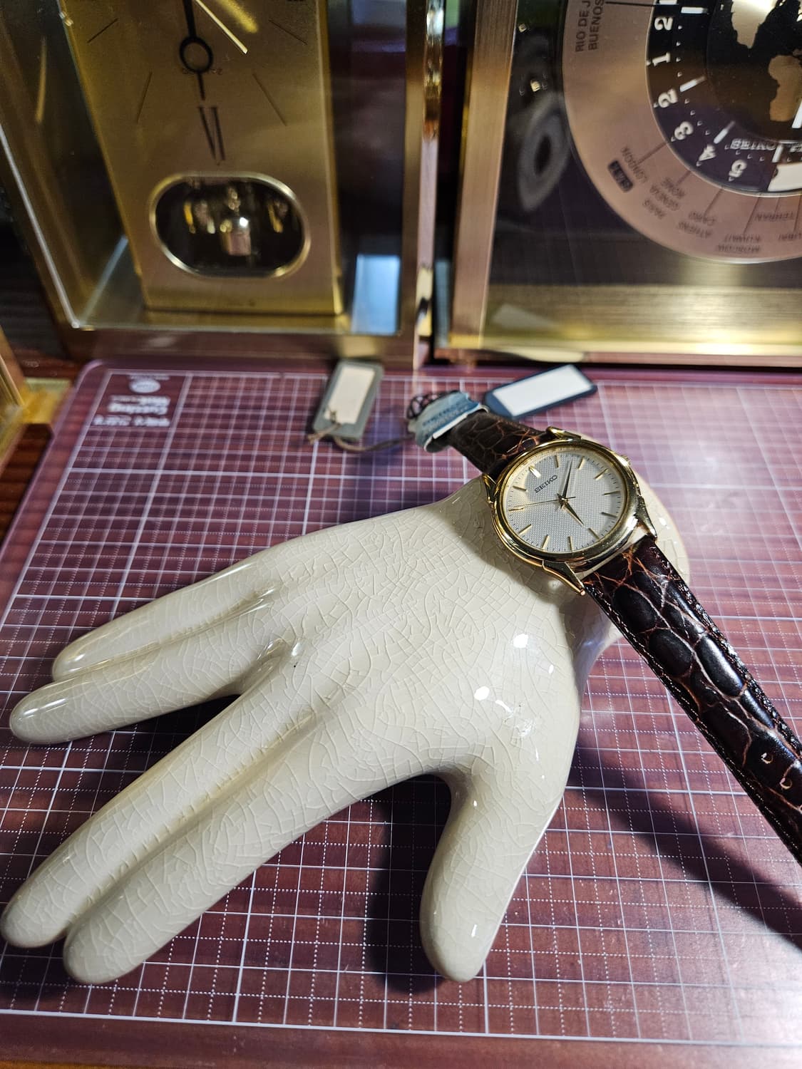 빈티지 세이코 SJA258P 쿼츠 금장 가죽 시계 상품이미지2