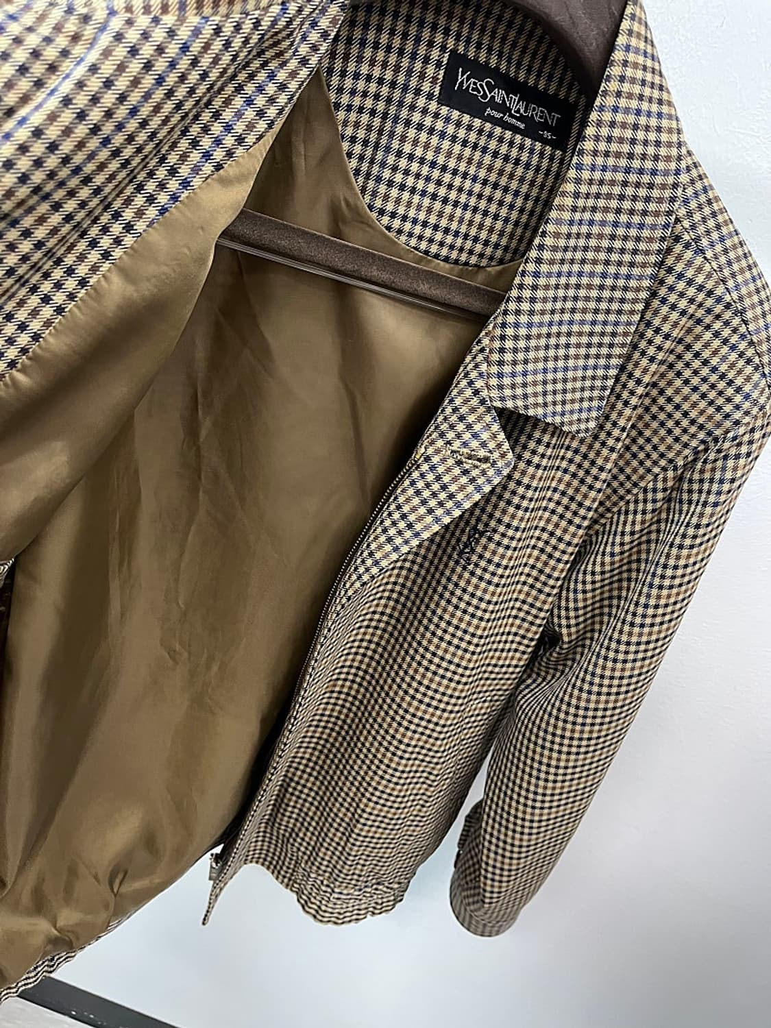 95-100) 입생로랑 건체크 블루종 자켓  상품이미지8