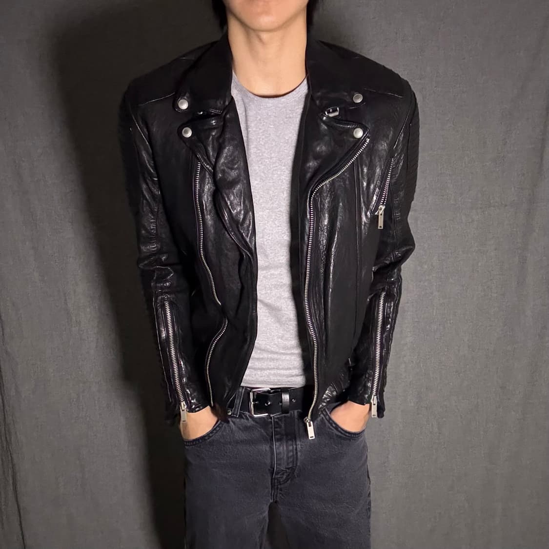 이태리 램스킨 라이더 자켓 상품이미지2