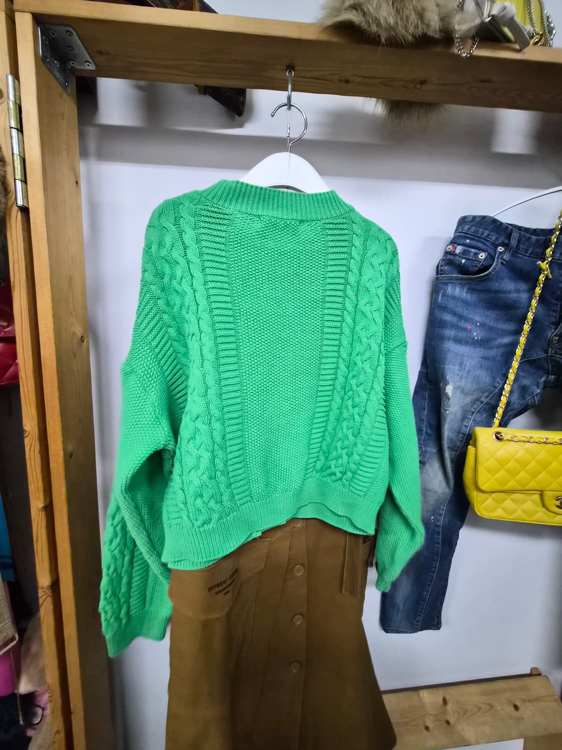 well known 그린 케이블 가디건.쥬시쥬디 면스판 스커트 상품이미지6