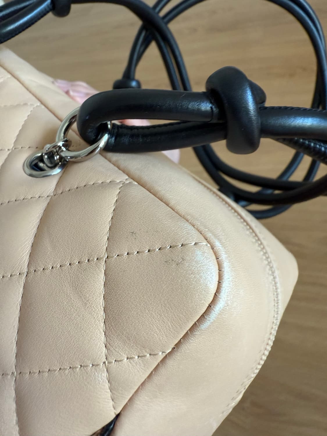 샤넬 깜봉 보스턴백 베이지 블랙 상품이미지6