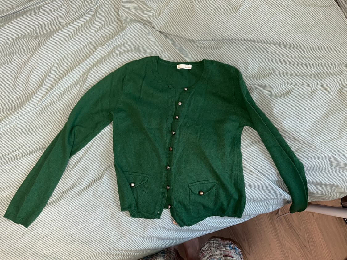 모리걸 아오이유우 빈티지 초록색 가디건 상품이미지3