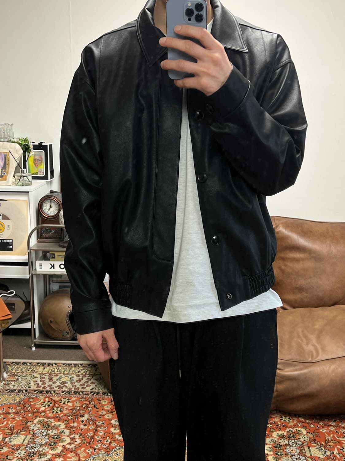 [F] Nomade 비건 레더 싱글 가죽자켓 상품이미지3